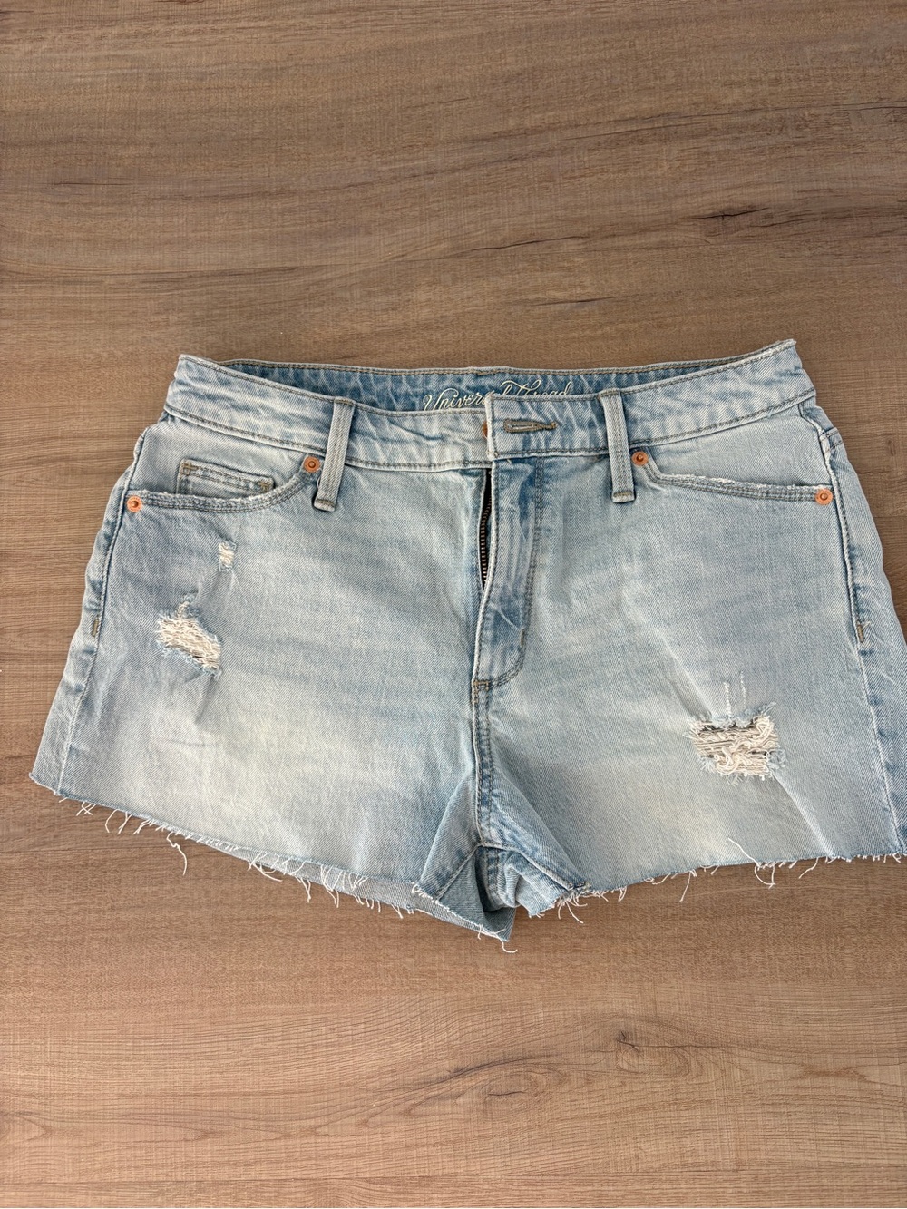 Light Wash Distressed Women's Denim Shorts
